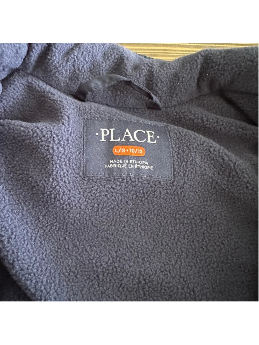 The Children's Place Puffer Vest Boys L 10/12 Navy Blue Fleece Lined